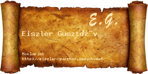 Eiszler Gusztáv névjegykártya